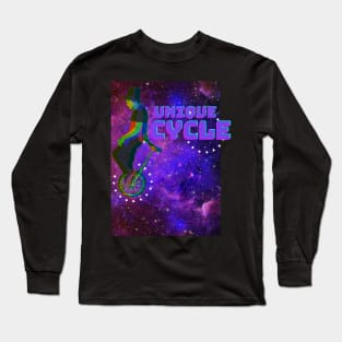 Unique Cycle Einrad lustiges Artist Zirkus Design Long Sleeve T-Shirt